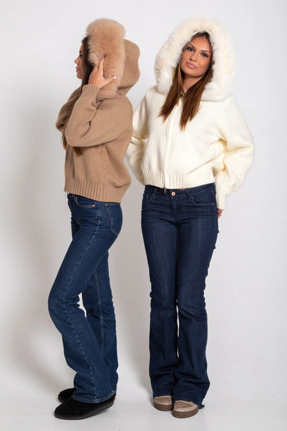 Faux Fur Hooded Coat