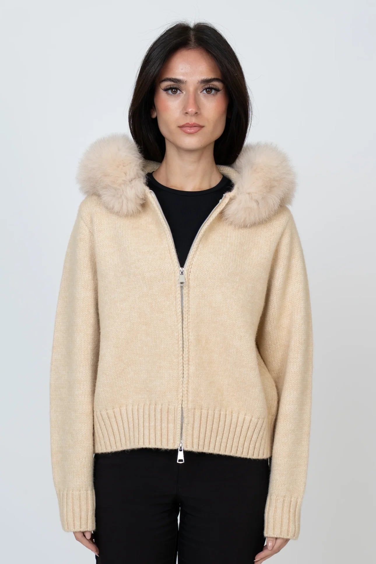 Faux Fur Hooded Coat
