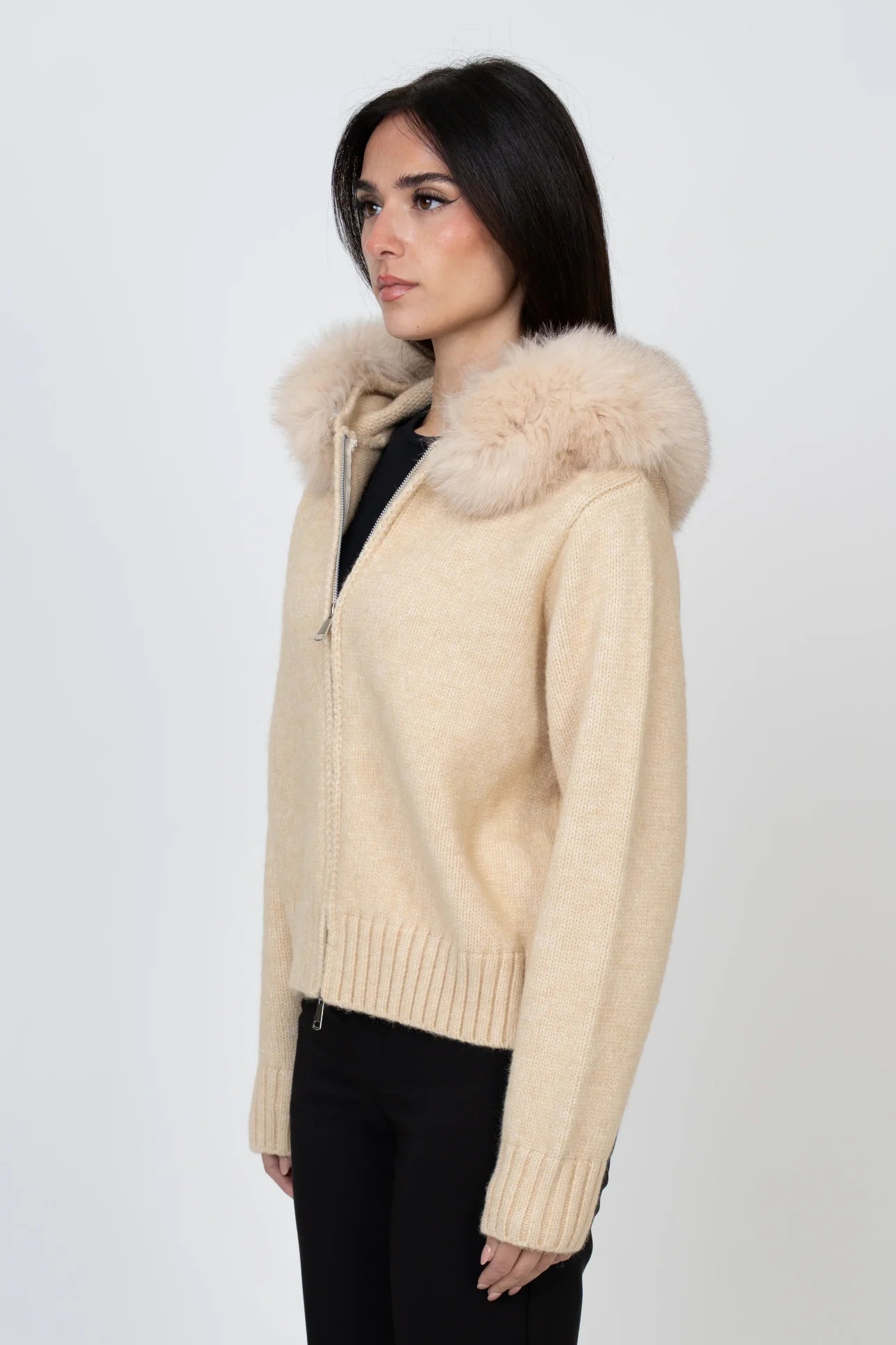 Faux Fur Hooded Coat