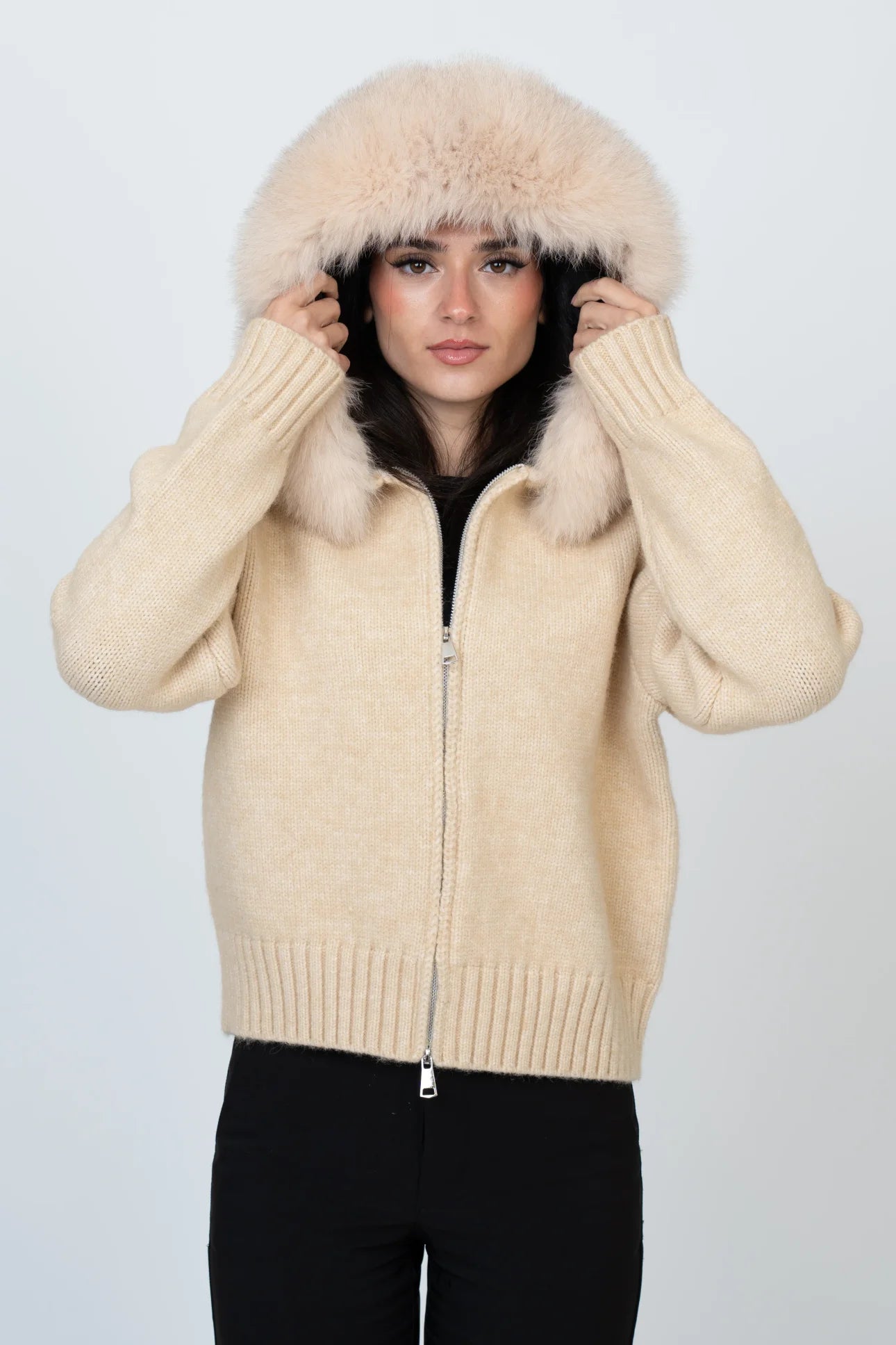 Faux Fur Hooded Coat