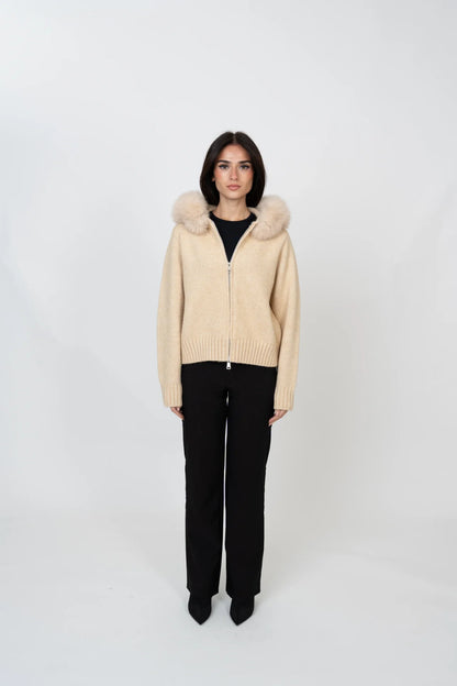 Faux Fur Hooded Coat