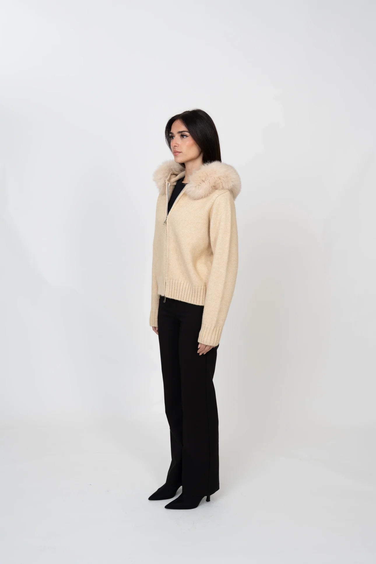 Faux Fur Hooded Coat