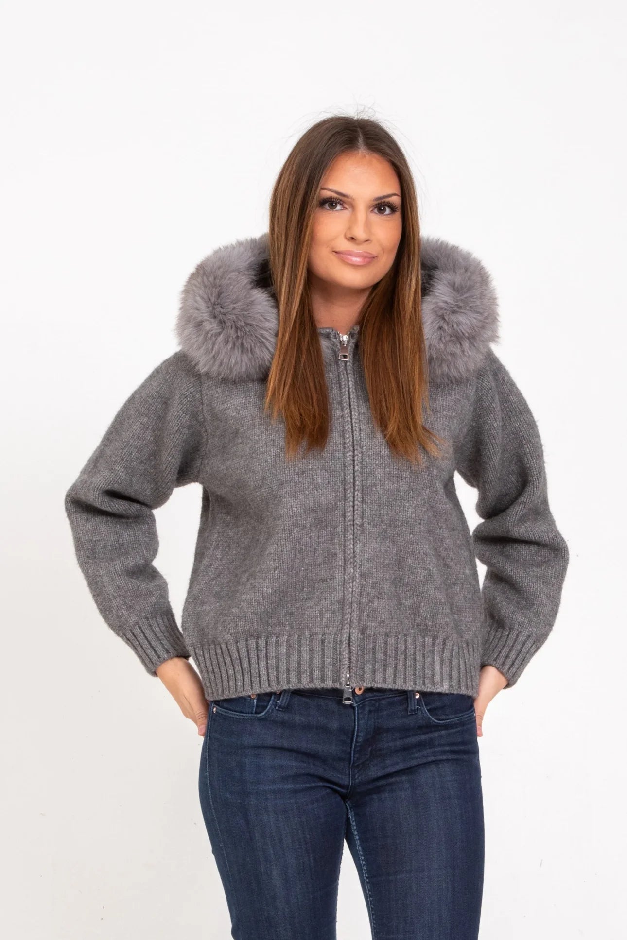 Faux Fur Hooded Coat