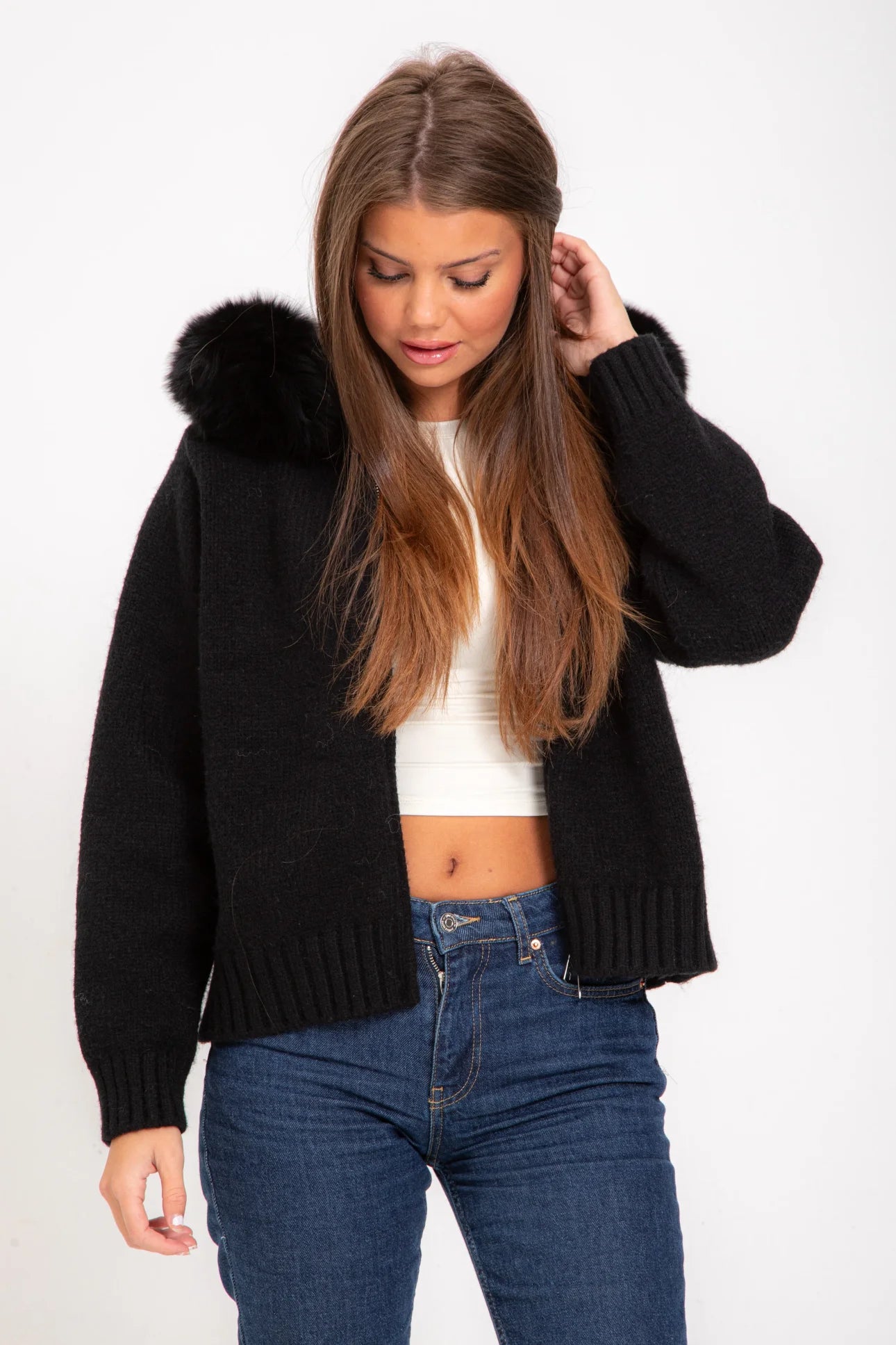 Faux Fur Hooded Coat