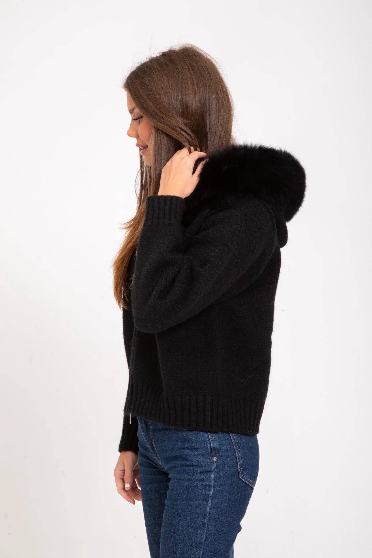 Faux Fur Hooded Coat