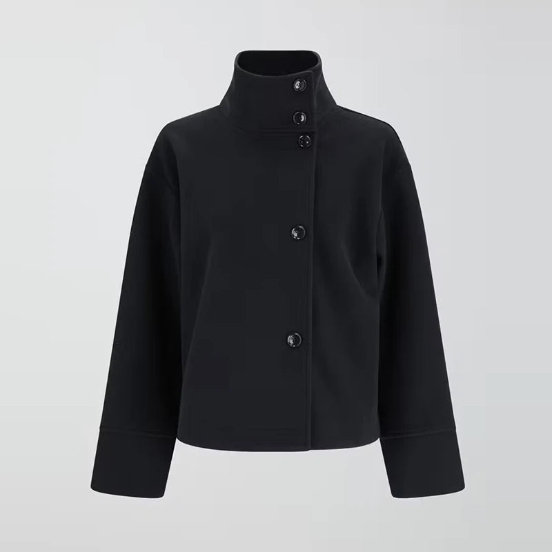 Stand Collar Button Up Coat