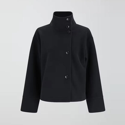 Stand Collar Button Up Coat