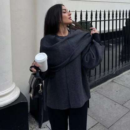 Scarf Demi-Season Coat