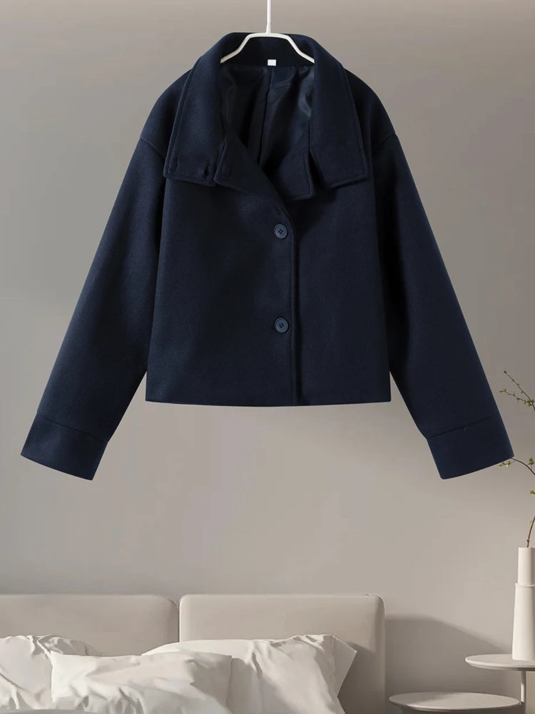 Stand Collar Button Up Coat