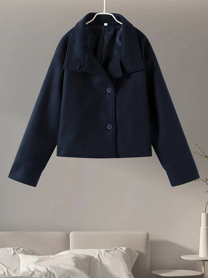 Stand Collar Button Up Coat