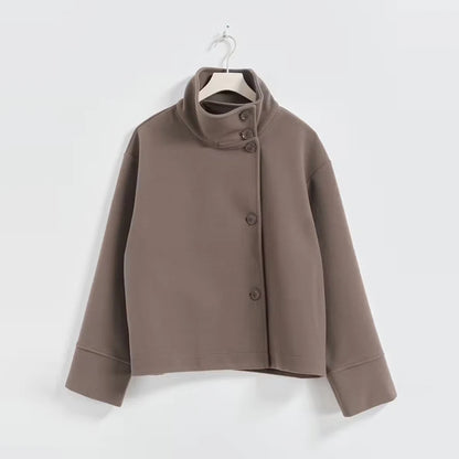 Stand Collar Button Up Coat