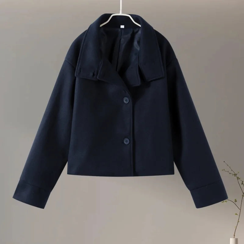 Stand Collar Button Up Coat