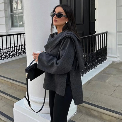 Scarf Demi-Season Coat